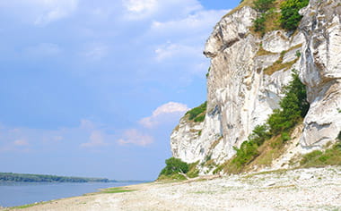 The Danube coastline in Nikopol, Bulgaria